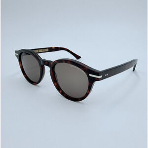 NEW Cutler and Gross 1338 C:02 Dark Turtle Round Sunglasses 51-21-150 + Case